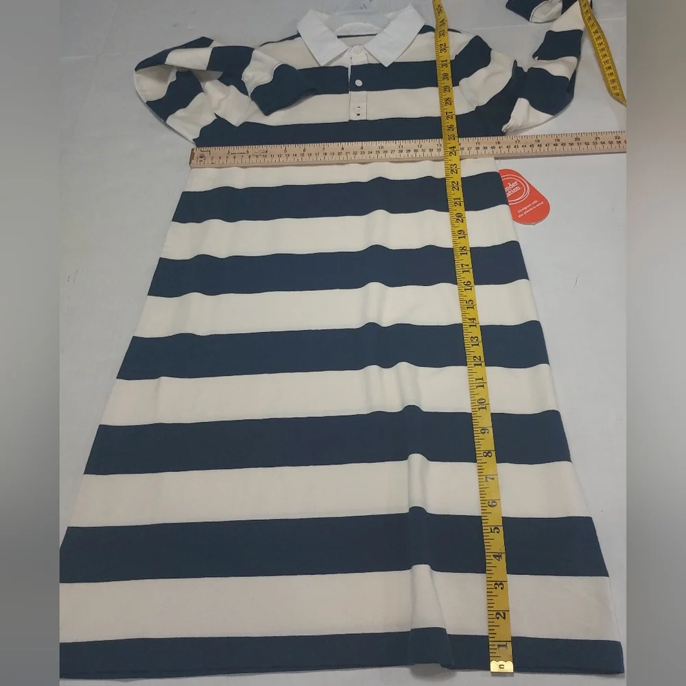 Wonder Nation Girls Navy Blue and White Striped Longsleeve Size XL 14/16 - Picture 5 of 13